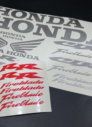 Наклейки мотоцикл-бокбольбак-боксер пластик honda cbr на мотоцикл хонда цr rr fire blade fireblade фаїрблейд фаїр блейд 1000р rr
