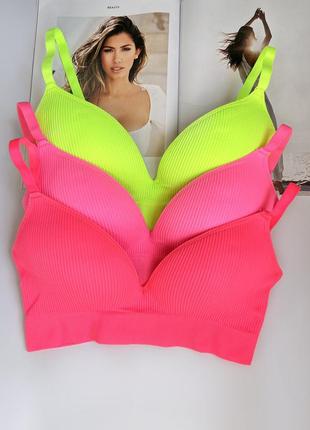 3d топ-бюстгалтер у рубчик без кісточок від ouno