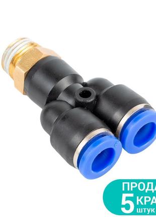 Штуцер цанговый (y-образный) ø12мм мт 1/2" sigma (7027911)