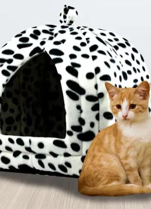 М'який будиночок для собак та кішок pet hut white4 фото