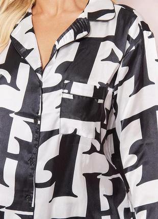 Пижама комплект для дома пижама сатиновая лого plt4 фото