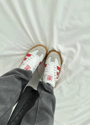 Жіночі кросівки adidas samba white red grey7 фото