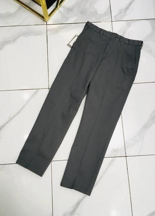 Серые базовые брюки marks&spencer 32 коттон10 фото