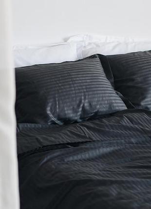 Комплект постельного белья семейный space с натурального страйп-сатина 150х210 см 2 шт1 фото