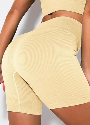 Бесшовные ребристые шорты для йоги для женщин s\xs