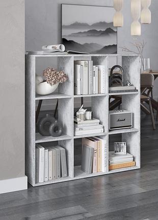 Етажерки та тумби, вітрини для віталень, полиця для книг, стелаж для дому, книжкова полиця бетон