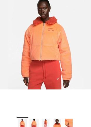 Nike вкорочена куртка пуфер nike стьобана з вельвету бомбер7 фото