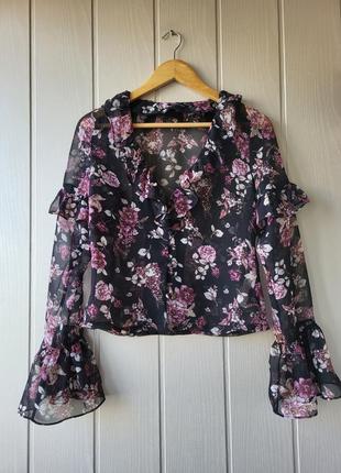 Шифонова блузка з рюшами3 фото