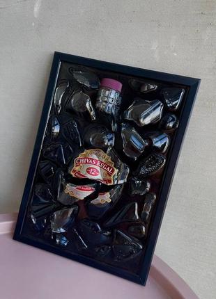 Картина с разбитой бутылкой внутри, картина ручной работы, картина с эпоксидной смолы