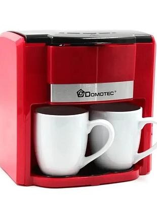 Кофеварка domotec ms0705 красная sshop