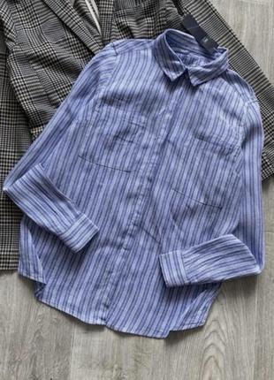 Женская льняная рубашка, лляна сорочка, блузка, блуза свободного кроя,