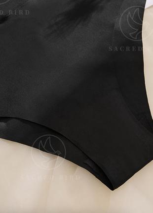 Трусы женские безшовные высокой посадки фитнес черные xl
