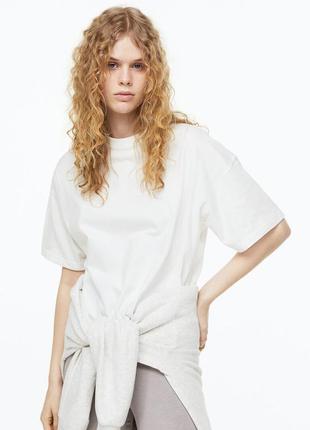 Хлопковая футболка h&m оверсайз