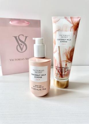 Coconut milk and rose victoria’s secret лосьйон олійка масло олія для тіла вікторія сікрет виктория сикрет