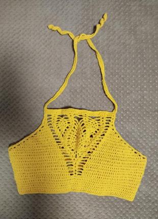 В'язаний топ на зав'язках, handmade