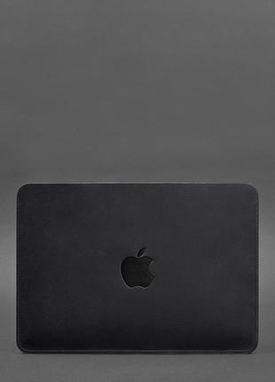 Чехол з натуральної шкіри для macbook 13 дюйм синій crazy horse
