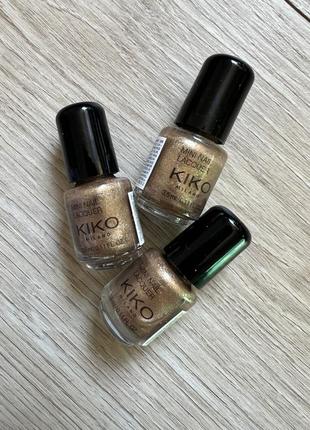 Золотистый мини лак для ногтей kiko milano