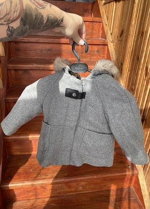 Пальто zara для девочки 86 см 12-18 м осень /теплая зима