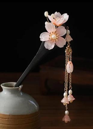 Китайська заколка японська шпилька для волосся прикраса з квітами сакури