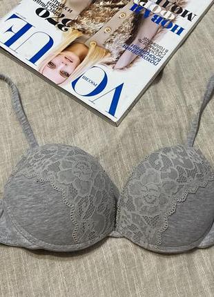 Tezenis базовый серый бюст с кружевом