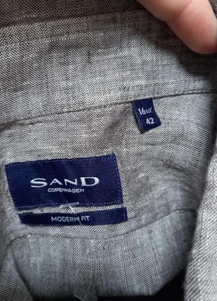 Сорочка, блуза лляна 100 %льон, базова ,класична ,сіра ,бренд sand.3 фото