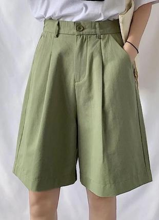 Крутые стильные шорты бермуды хаки