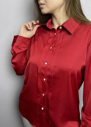 Блуза женская дизайнерская красная на пуговицах modna kazka mkjl307755 фото