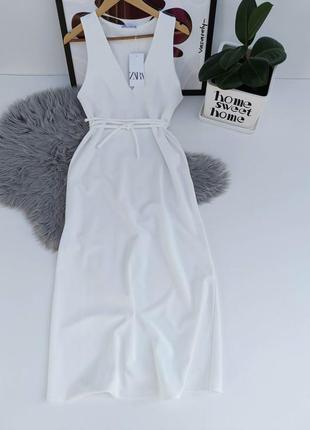 Длинное креповое платье от zara, размер м, l