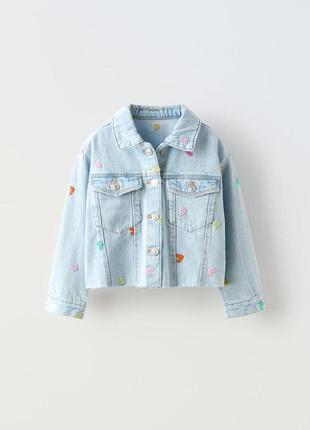 Куртка свет синяя джинсовая на девочку zara new