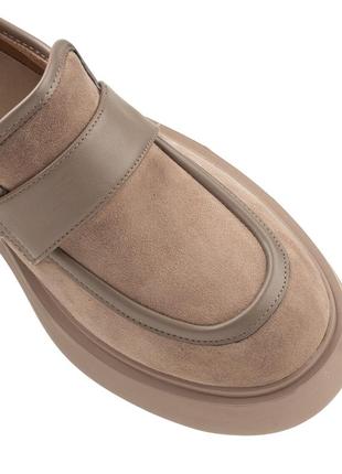 Туфлі-лофери жіночі замшеві бежеві бежеві 2286т-а8 фото