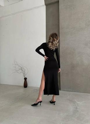 Платье длинное черное7 фото