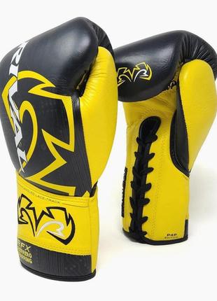 Боксерские спарринговые перчатки rival rfx-g-spar-p4p желтые/черный 16 унц. (под заказ...