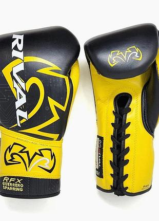 Боксерские спарринговые перчатки rival rfx-g-spar-p4p желтые/черный 16 унц. (под заказ...