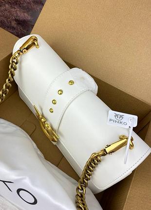 Сумка у стилі pinko white gold 4