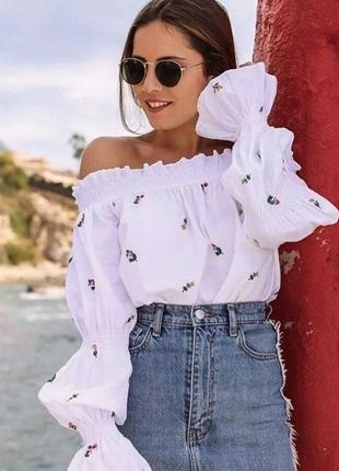 Вышитая рубашка zara