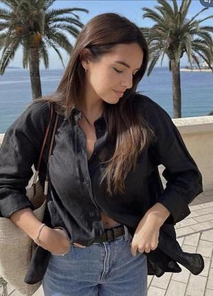 Zara льняная рубашка, разные  модели 7