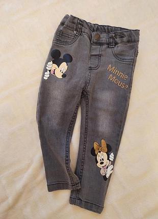 Класні джинси на дівчинку 1.5- 2 роки. джинсики міккі для дівчинки