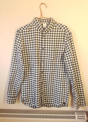 Стильная теплая рубашка хлопок h&m s