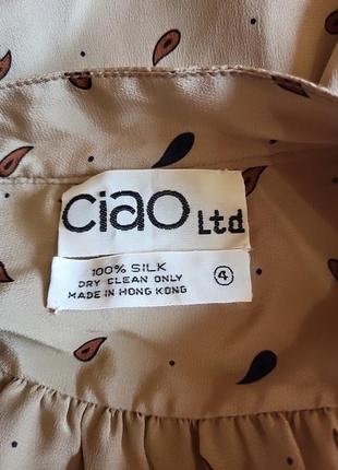 Винтажное шелковое платье ciao ltd