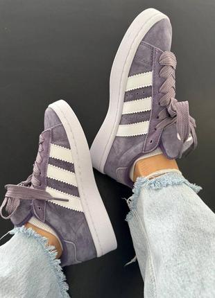 Adidas campus '00s shadow violet / cloud white6 фото