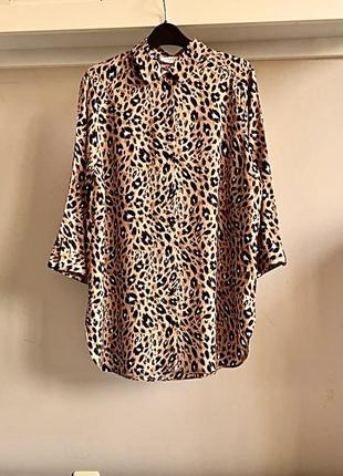 Натуральна анімалістична блуза-сорочка