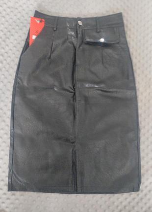 Юбка миди кожзаменитель, р46