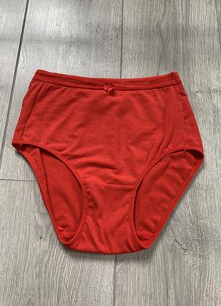 Утягивающие трусы женские красного цвета с высокой посадкой с эффектом утяжки коттон