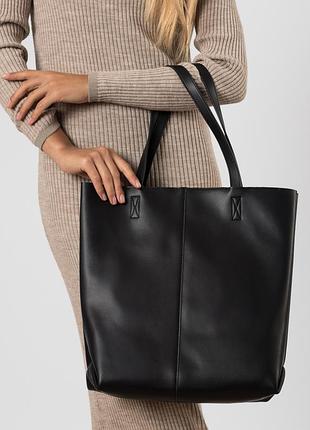 Сумка - шопер женская черная 6805 s