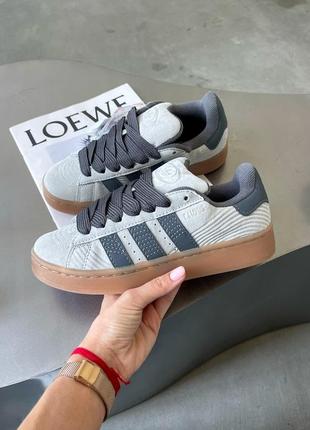Крутые женские кроссовки adidas neo 00s silver grey gum premium серые