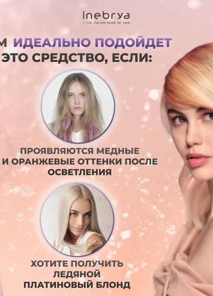 Маска для окрашенных волос, против оранжевого цвета inebrya blondesse no-orange mask