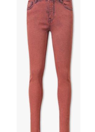Брендовые стильные коралловые джинсы брюки skinny c&a этикетка4 фото