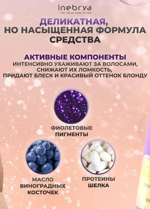 Маска для осветленных или седых волос inebrya blondesse no-yellow mask