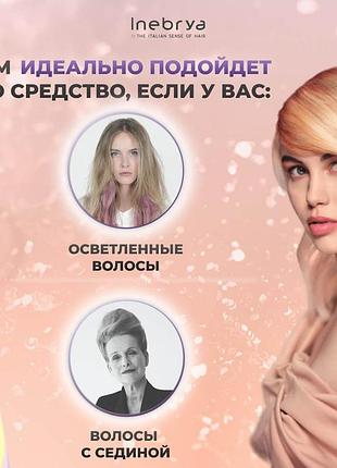 Маска для осветленных или седых волос inebrya blondesse no-yellow mask