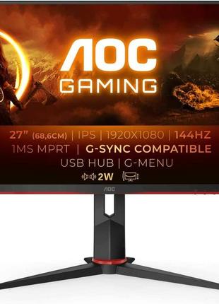 Монитор 27" aoc gaming 27g2u full hd ips 144 гц factory recertified